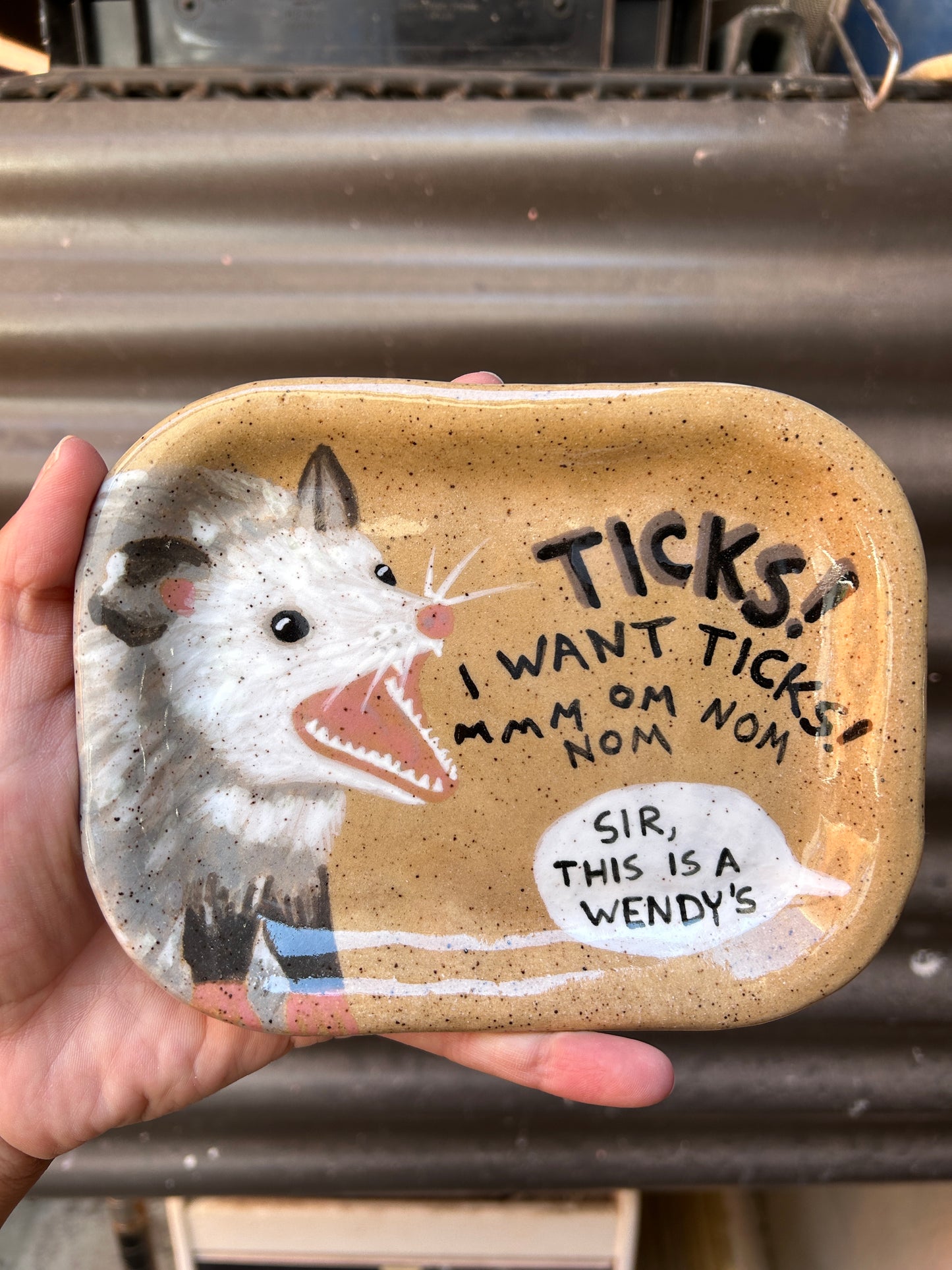 I Want Ticks! Opossum Rolling Tray
