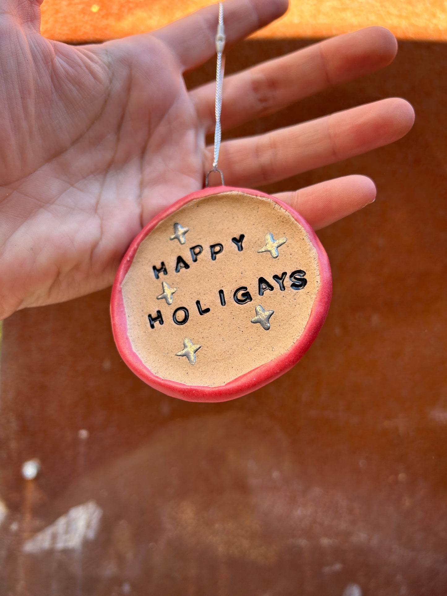 Happy Holigays Ornament - Red