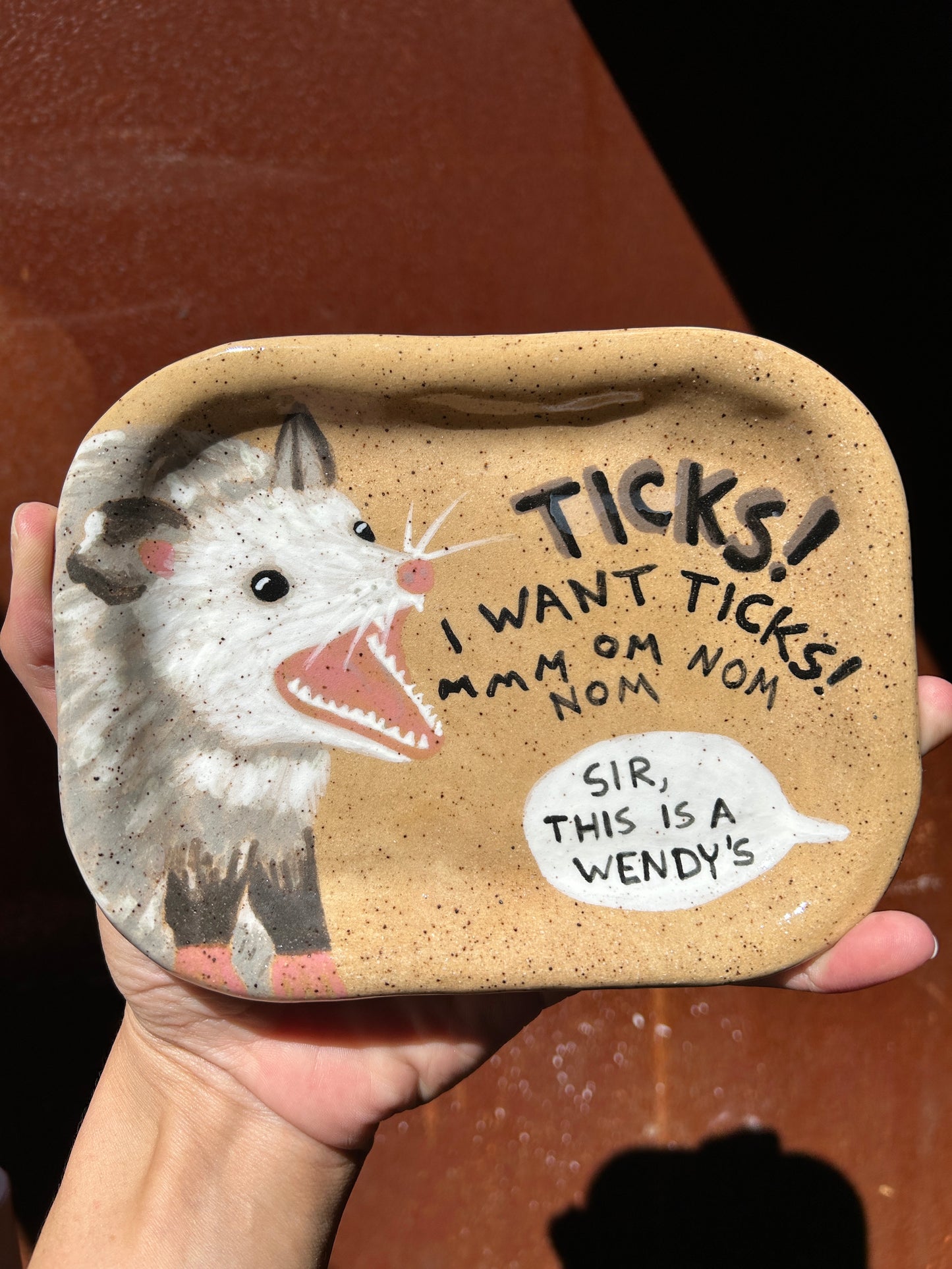 I Want Ticks! Opossum Rolling Tray