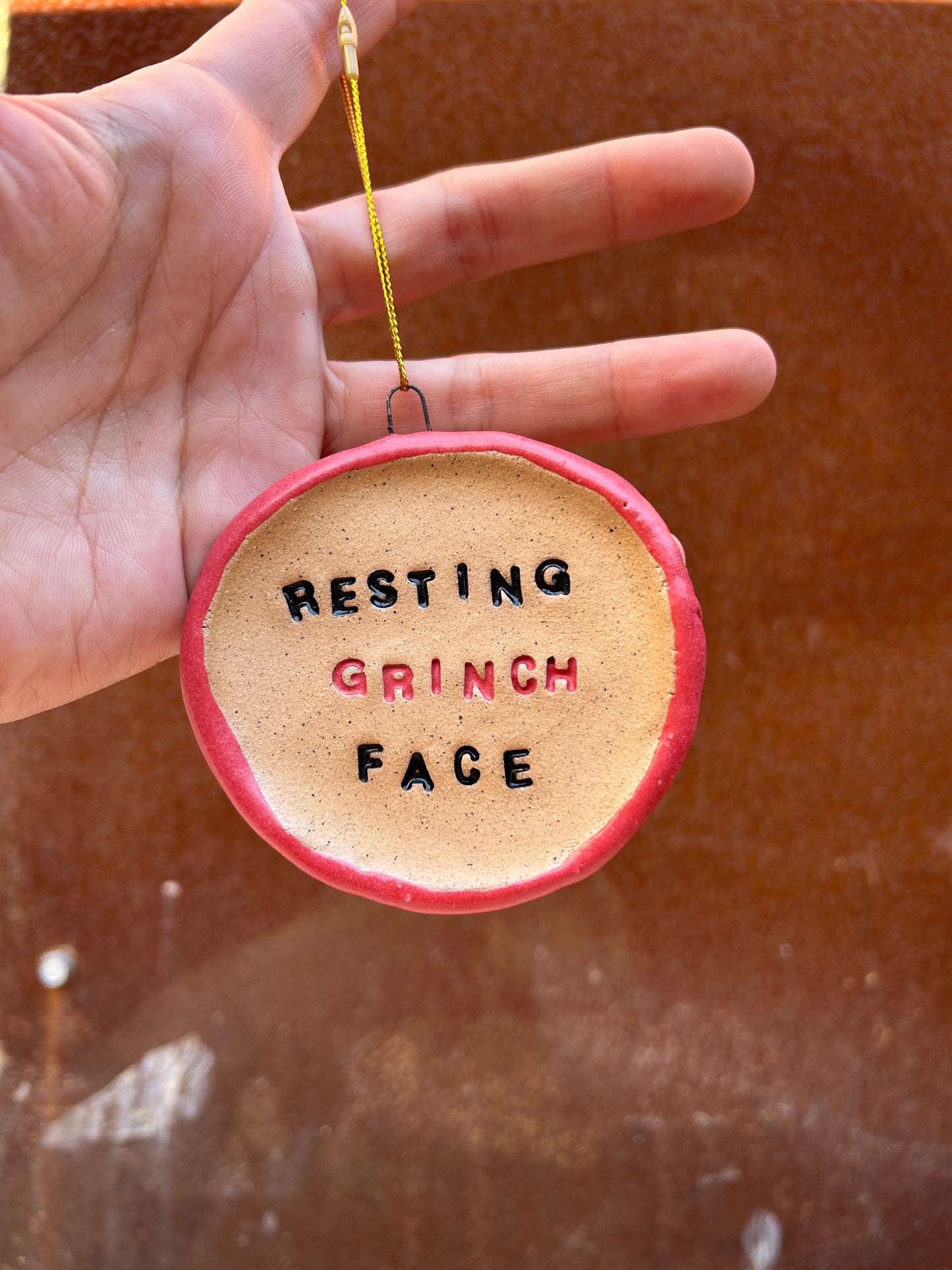 Resting Grinch Face Ornament