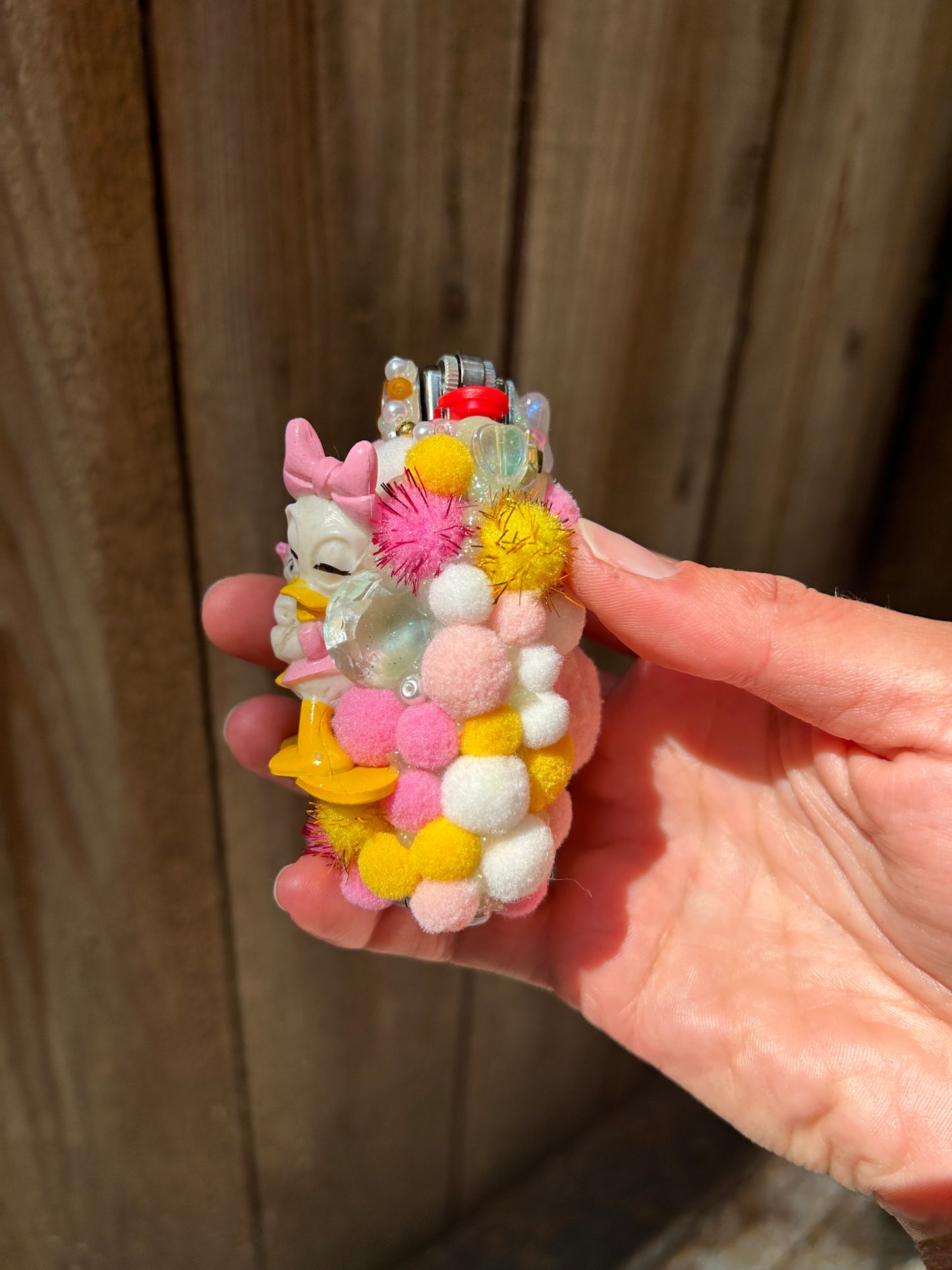 Vintage Happy Meal Toy Daisy Duck Fuzzy Squishy Lighter Case