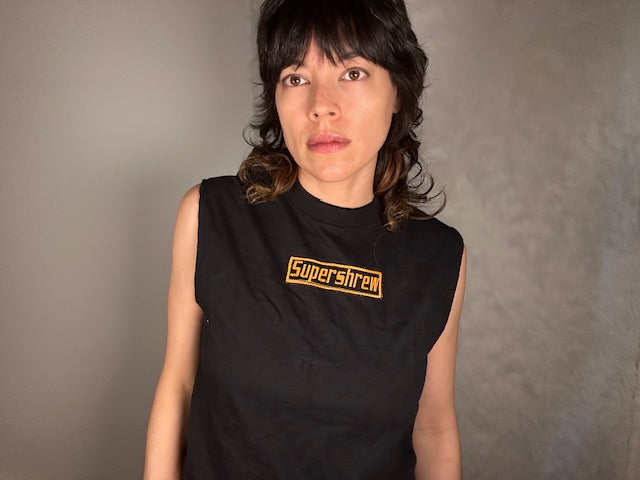 Supershrew Cropped Tank Black/Orange Small