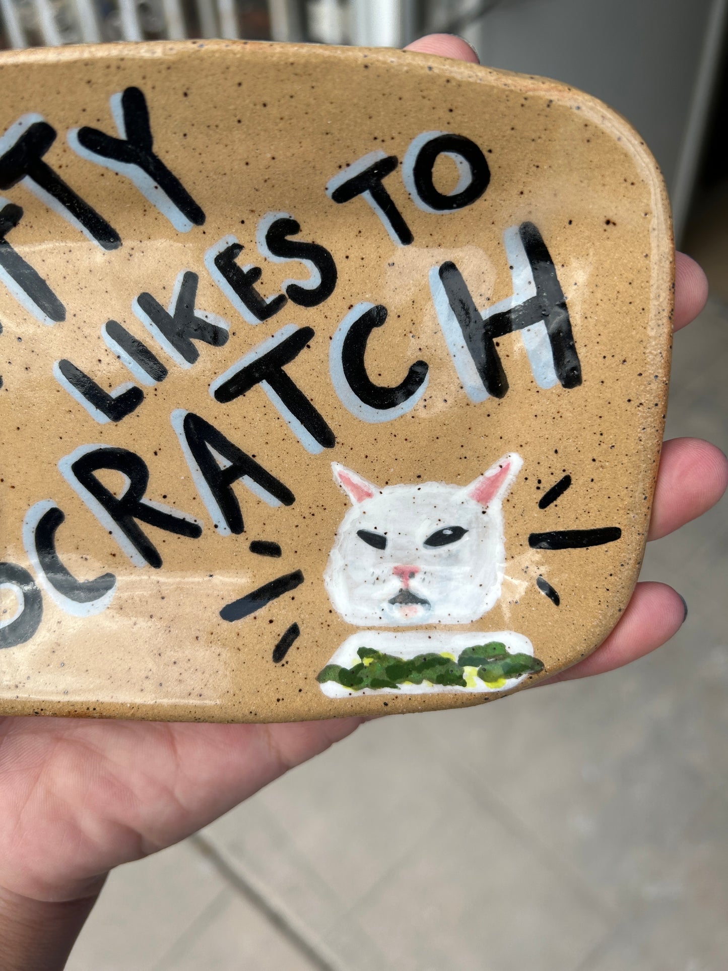 Kitty Likes To Scratch Trinket Tray