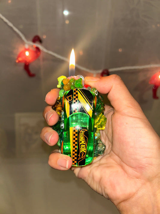 Slime Green Hot Wheelz Lighter Case