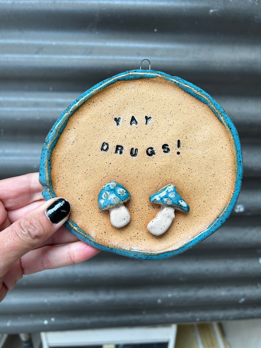 Yay Drugs Wall Art - Blue