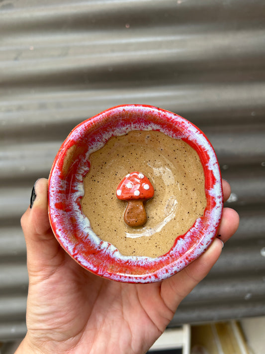 Mushroom Jewelry Dish - Red