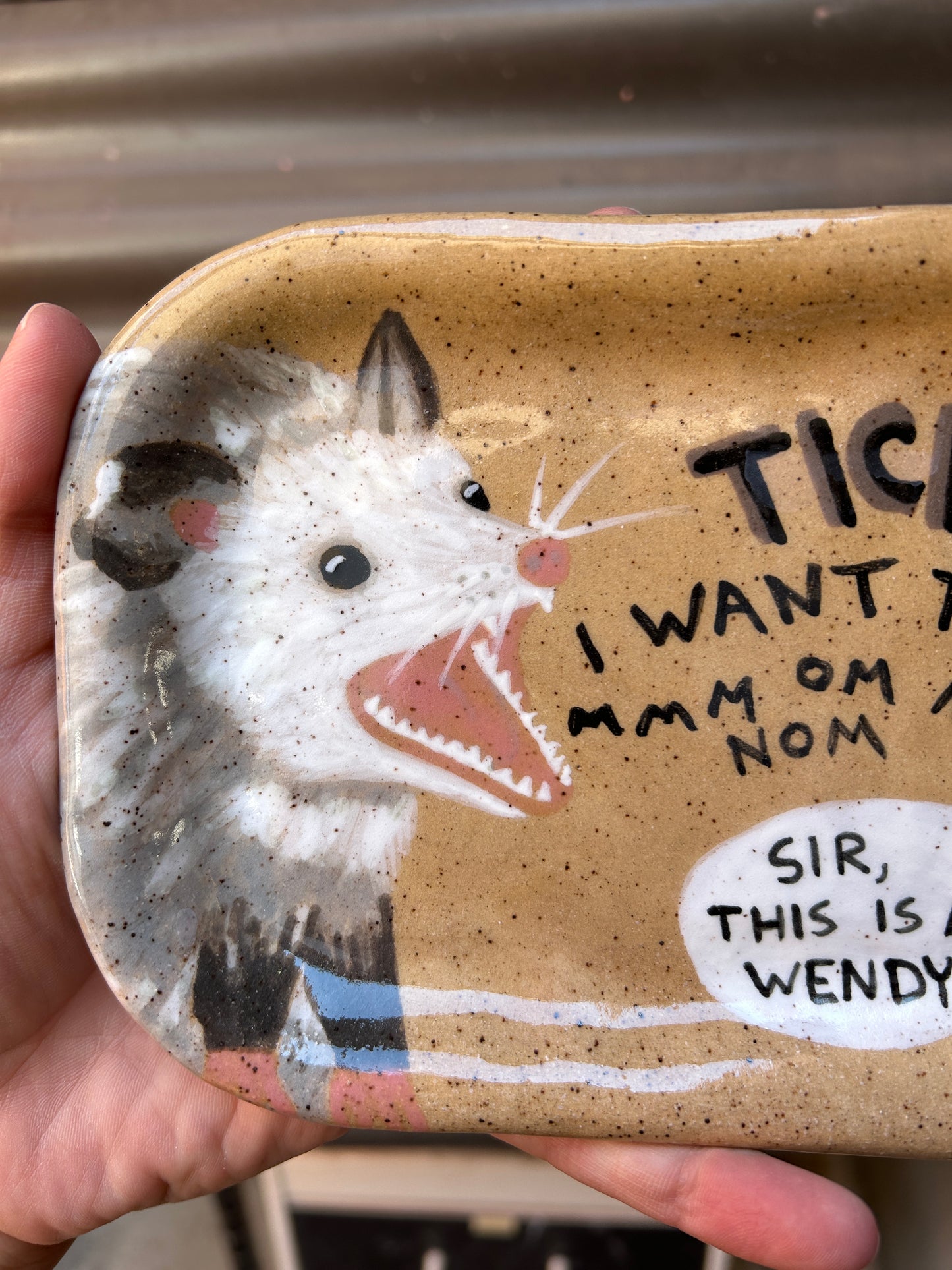 I Want Ticks! Opossum Rolling Tray