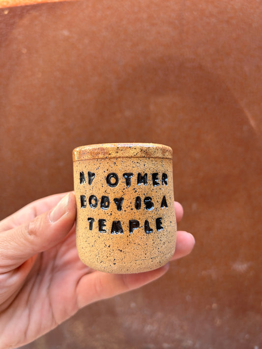 My Other Body is a Temple Shot Glass - Leopard