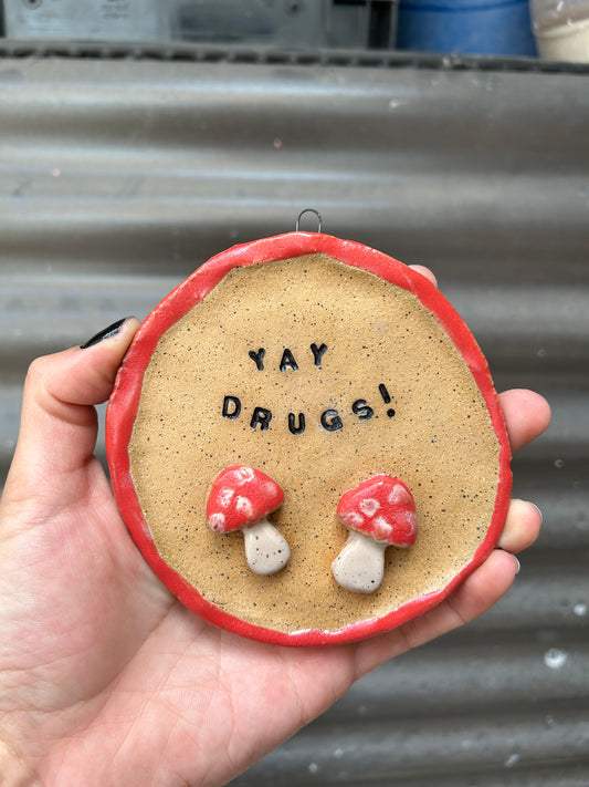 Yay Drugs Wall Art - Red