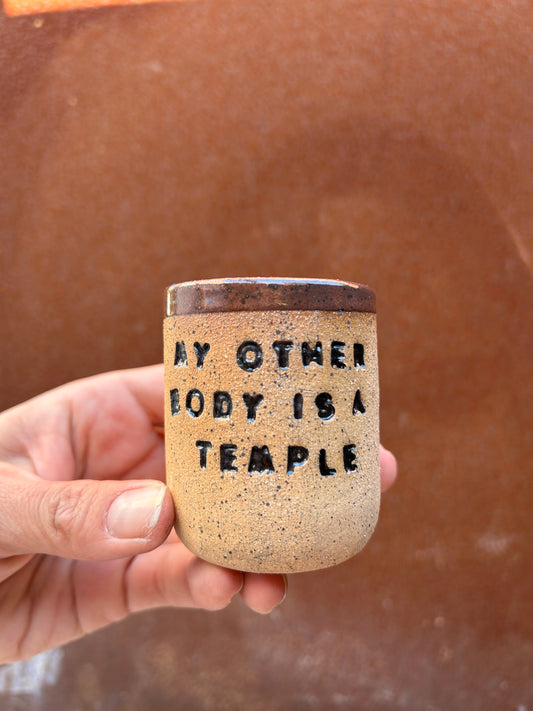 My Other Body is a Temple Shot Glass - Plum