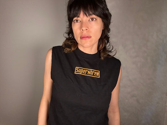 Supershrew Cropped Tank Black/Orange Small