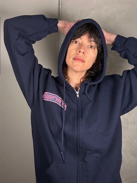 Supershrew Zip Up Hoodie Navy Large
