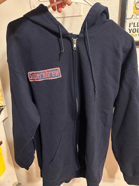 Supershrew Zip Up Hoodie Navy Large